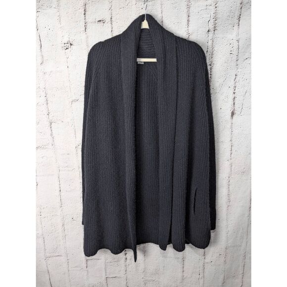 Vince‎ Black Yak Wool Blend Knitted Open Front Cardigan w Pockets Size M Medium - Picture 1 of 9